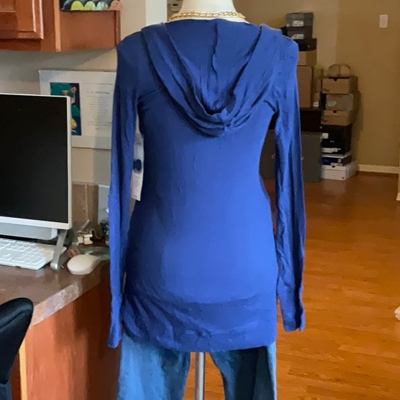 Miley Cyrus Max Azria Navy Blue Hooded Cardigan Size S, NWT - Picture 5 of 12